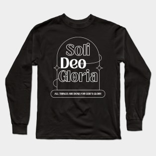 Soli Deo Gloria Modern Design in Dark Theme Long Sleeve T-Shirt